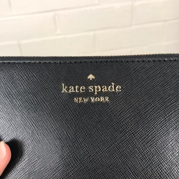 Kate Spade NWT Black Medium L-Zip Wristlet OS - Picture 6 of 7